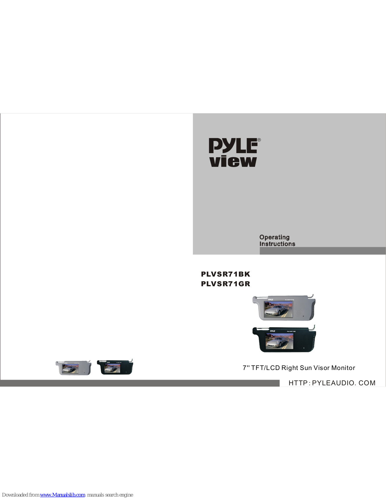 Pyle view PLVSR71GR, PLVSR71BK User Manual