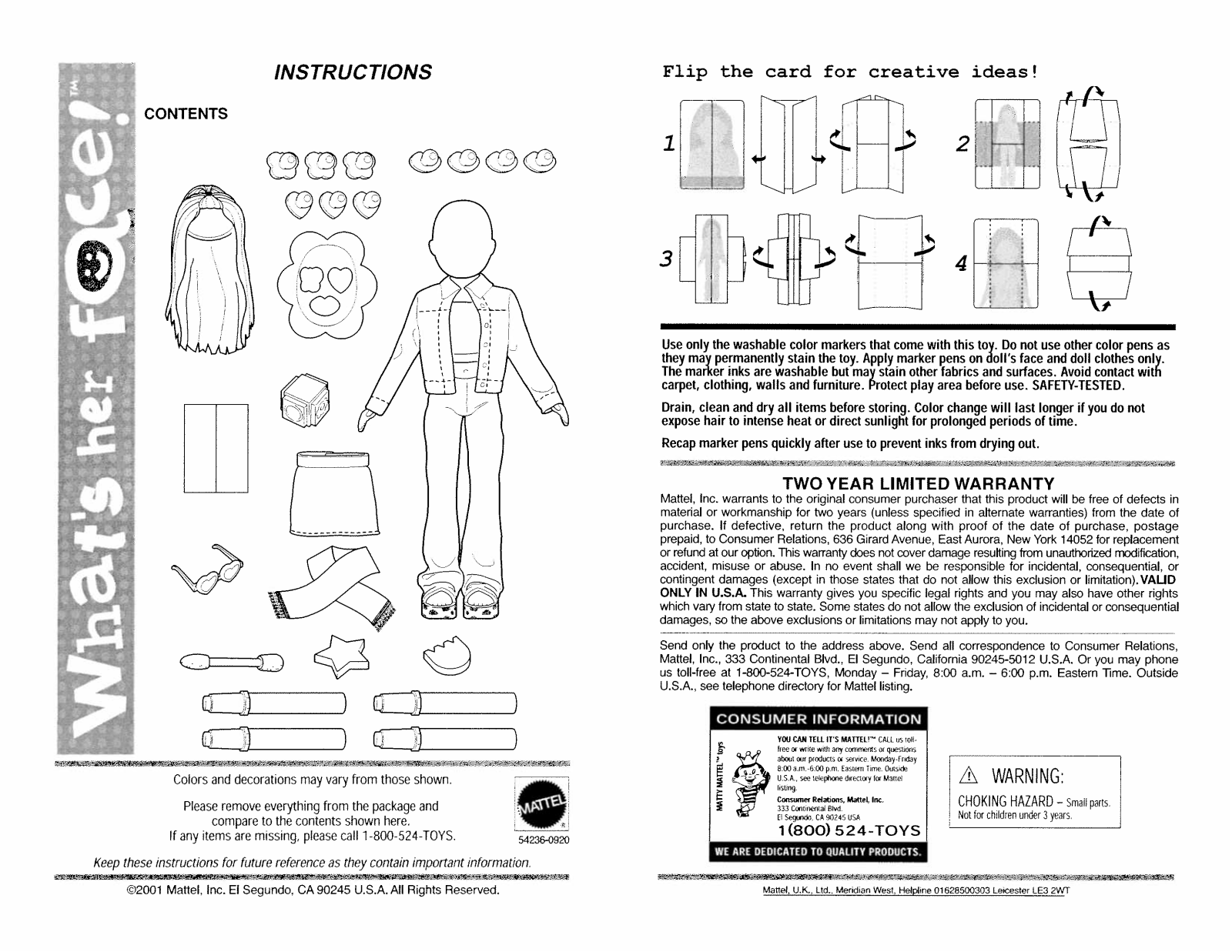 Fisher-Price 54236 Instruction Sheet