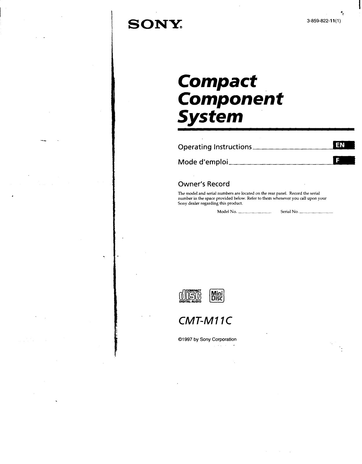 Sony CMTM-11-C Owners manual