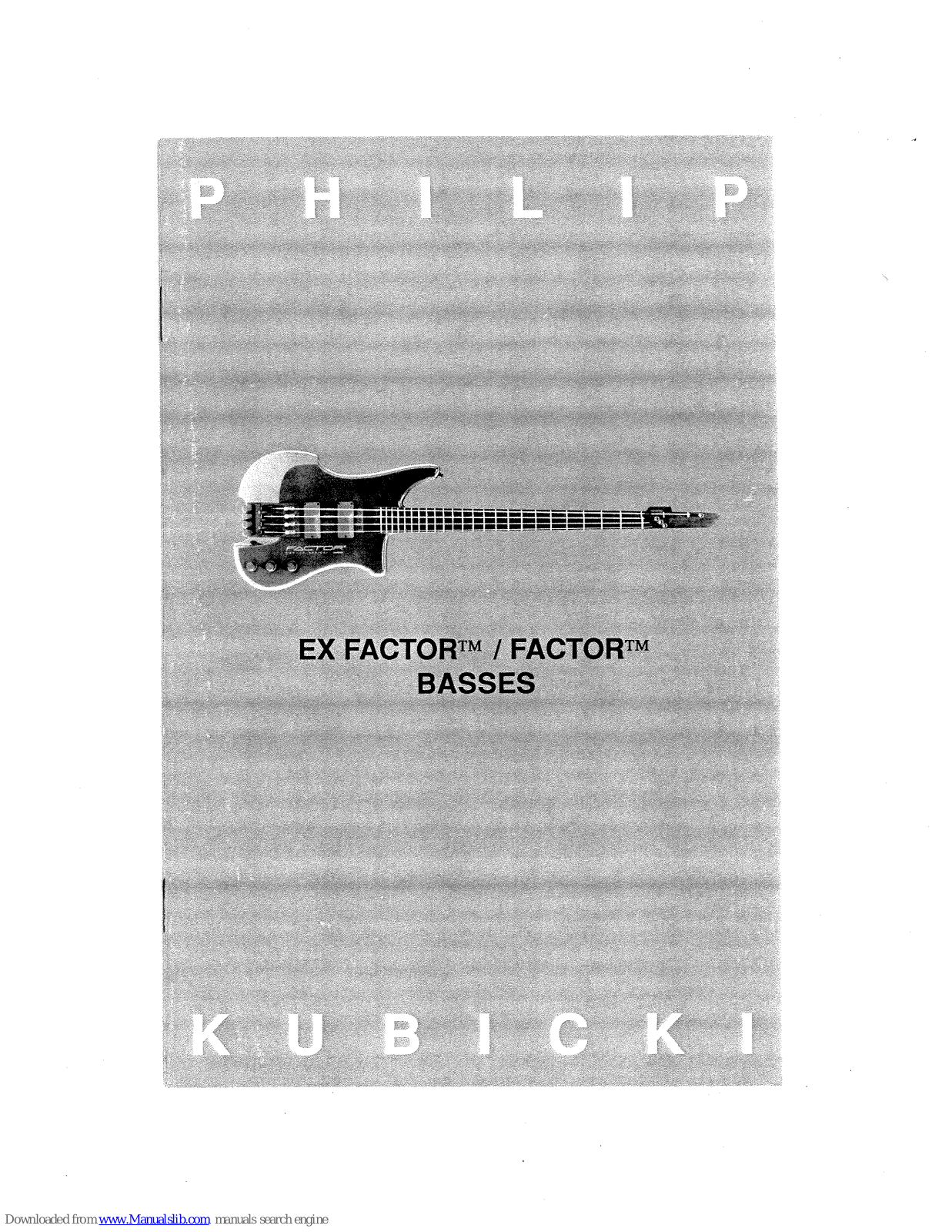 Fender EX Factor, Factor User Manual