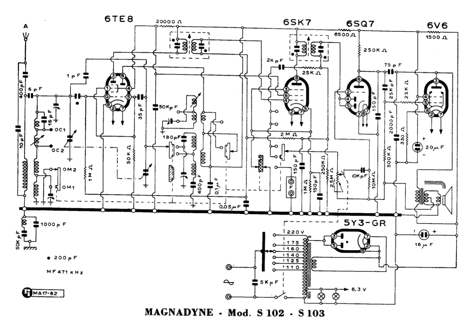 Magnadyne s102, s103 schematic