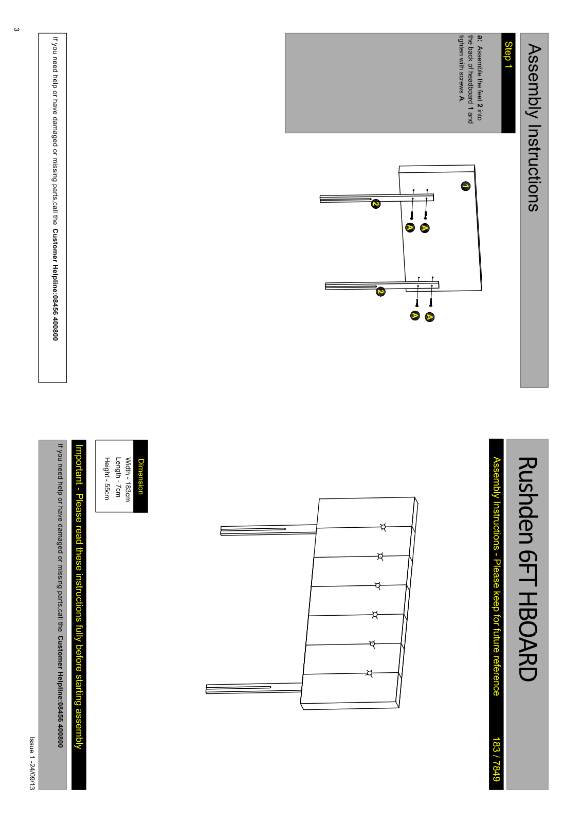 Argos 1837849 ASSEMBLY INSTRUCTIONS