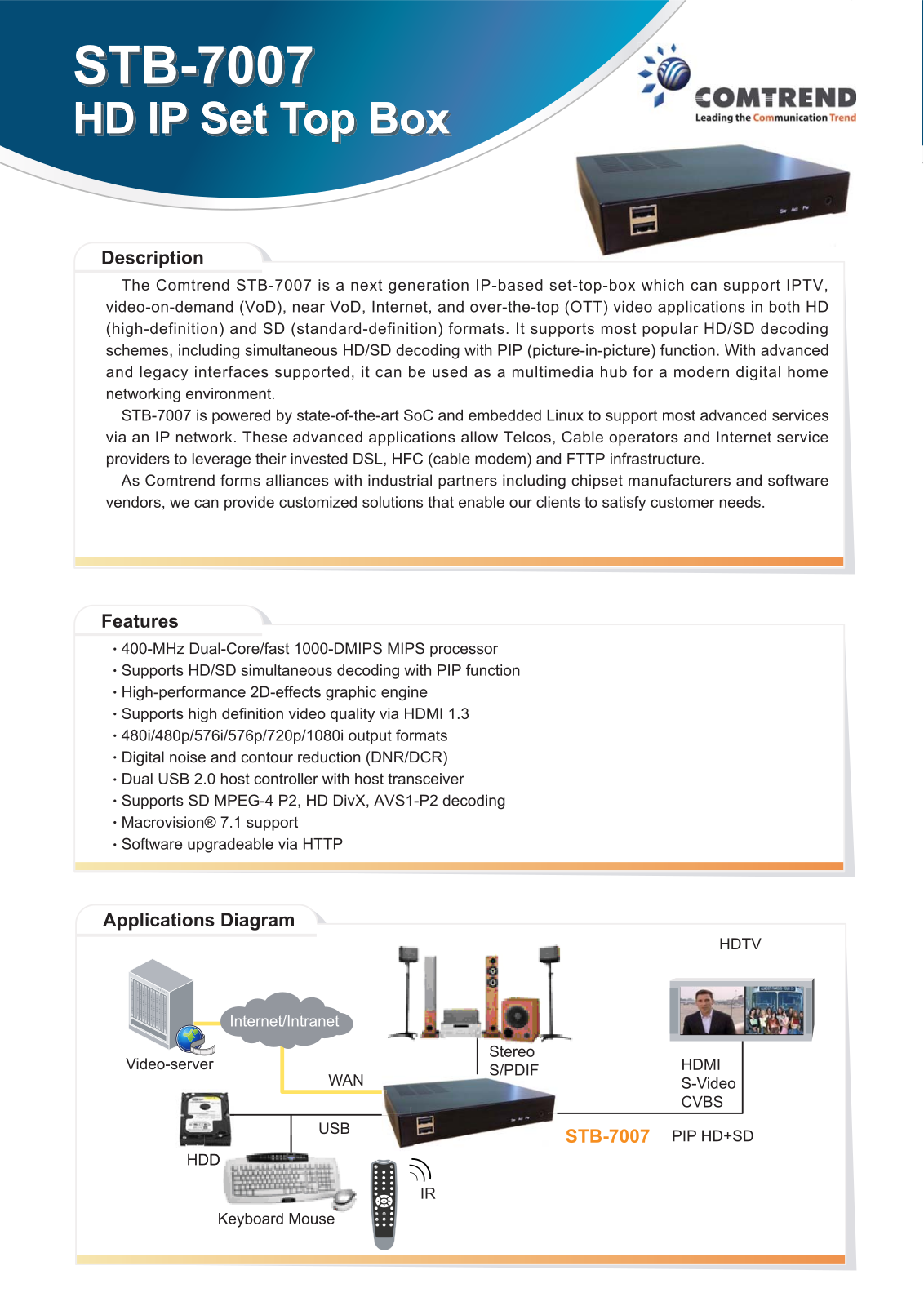 Comtrend STB-7007 DATASHEET