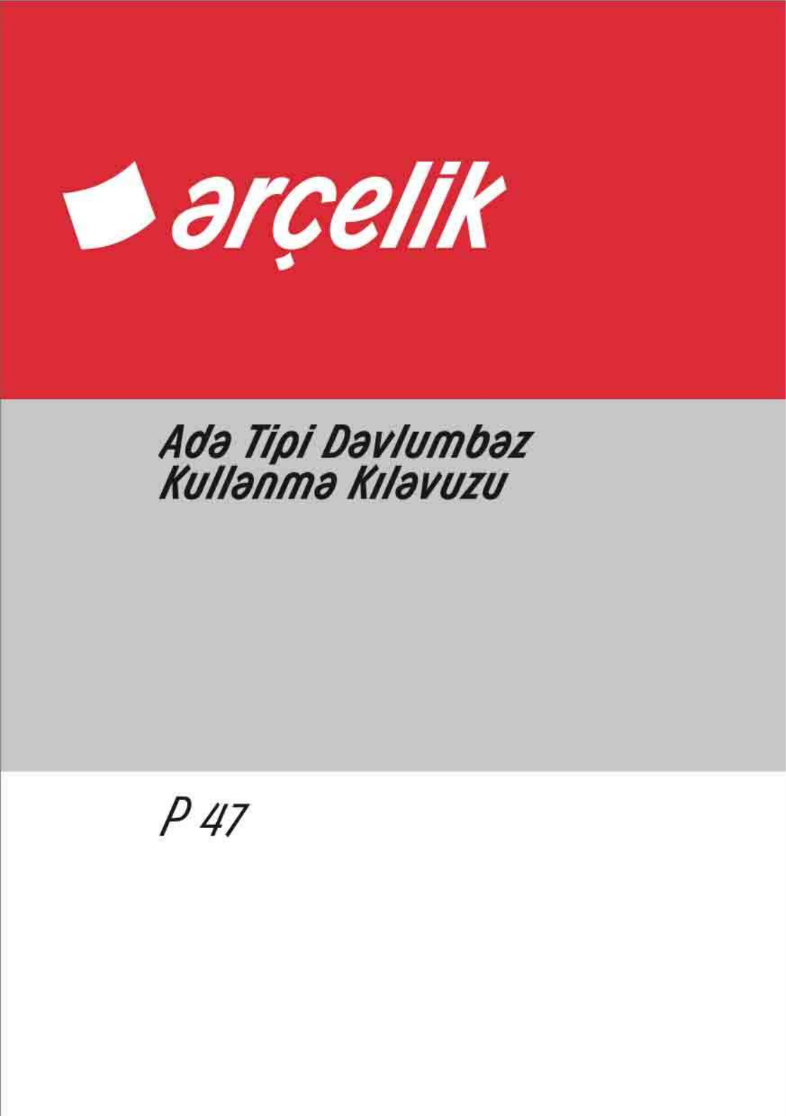 Arçelik P47 User manual