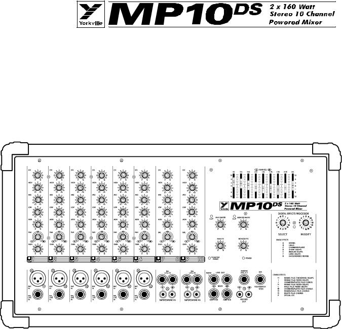 Yorkville MP10DS Owner's Manual