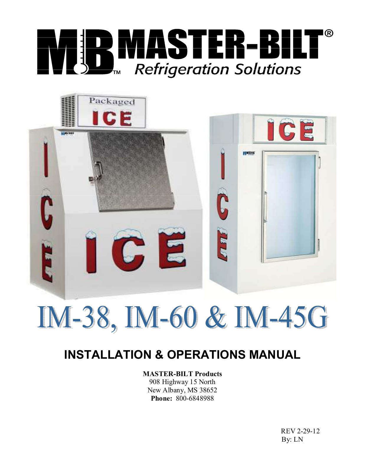 Master-Bilt IM-38 Installation Manual