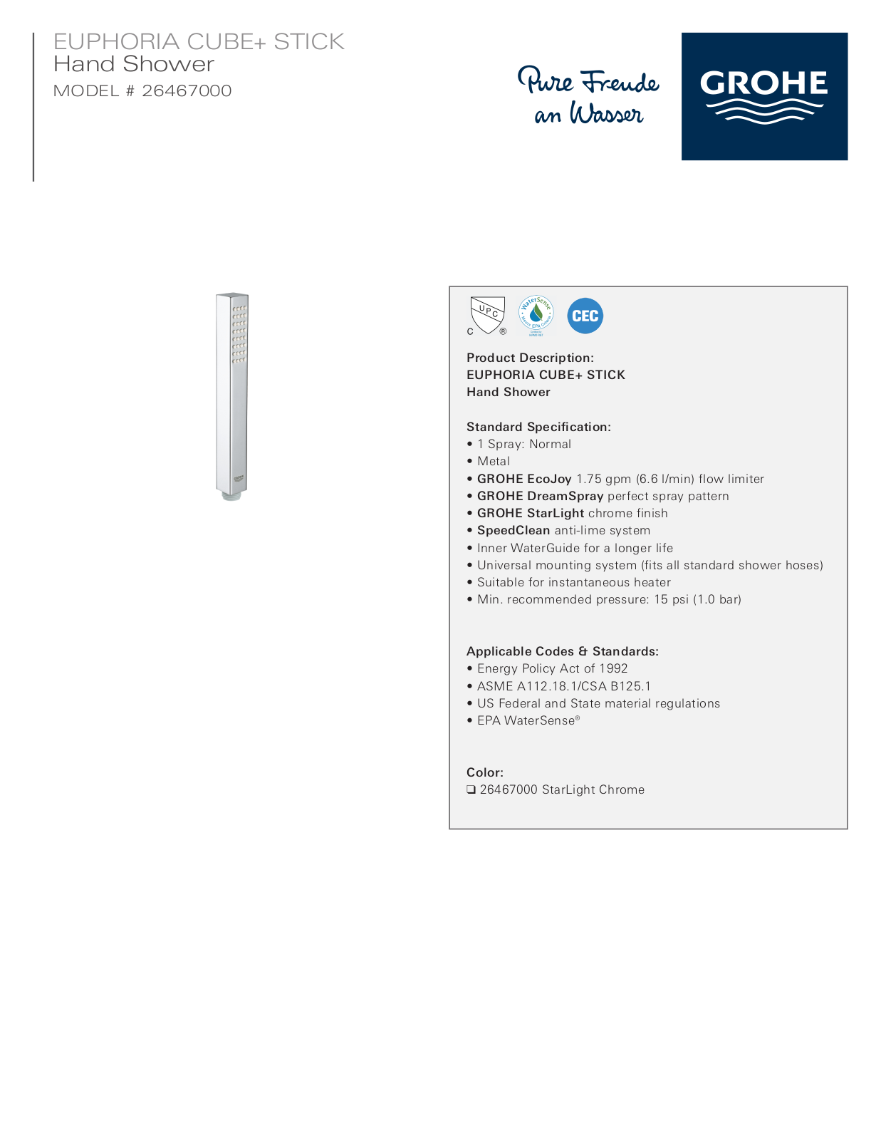 GROHE HBZM1622 Specifications - ManualMachine.com