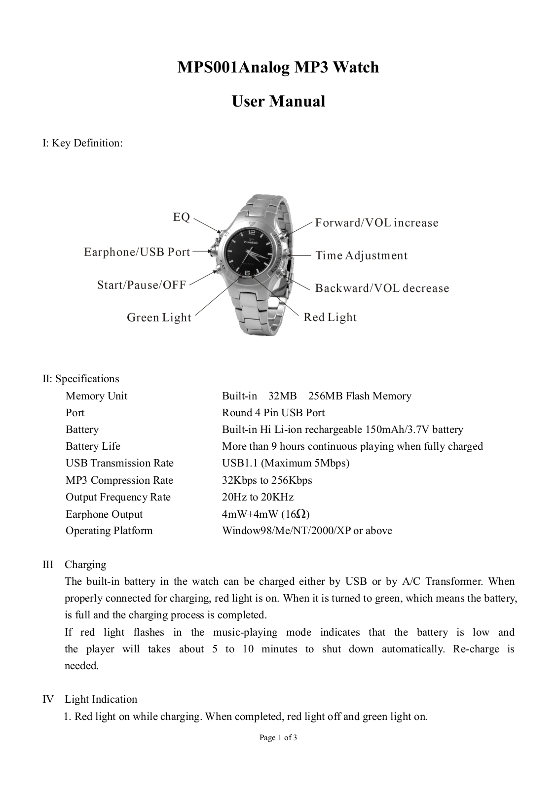 PowerDisk MPS001 User Manual