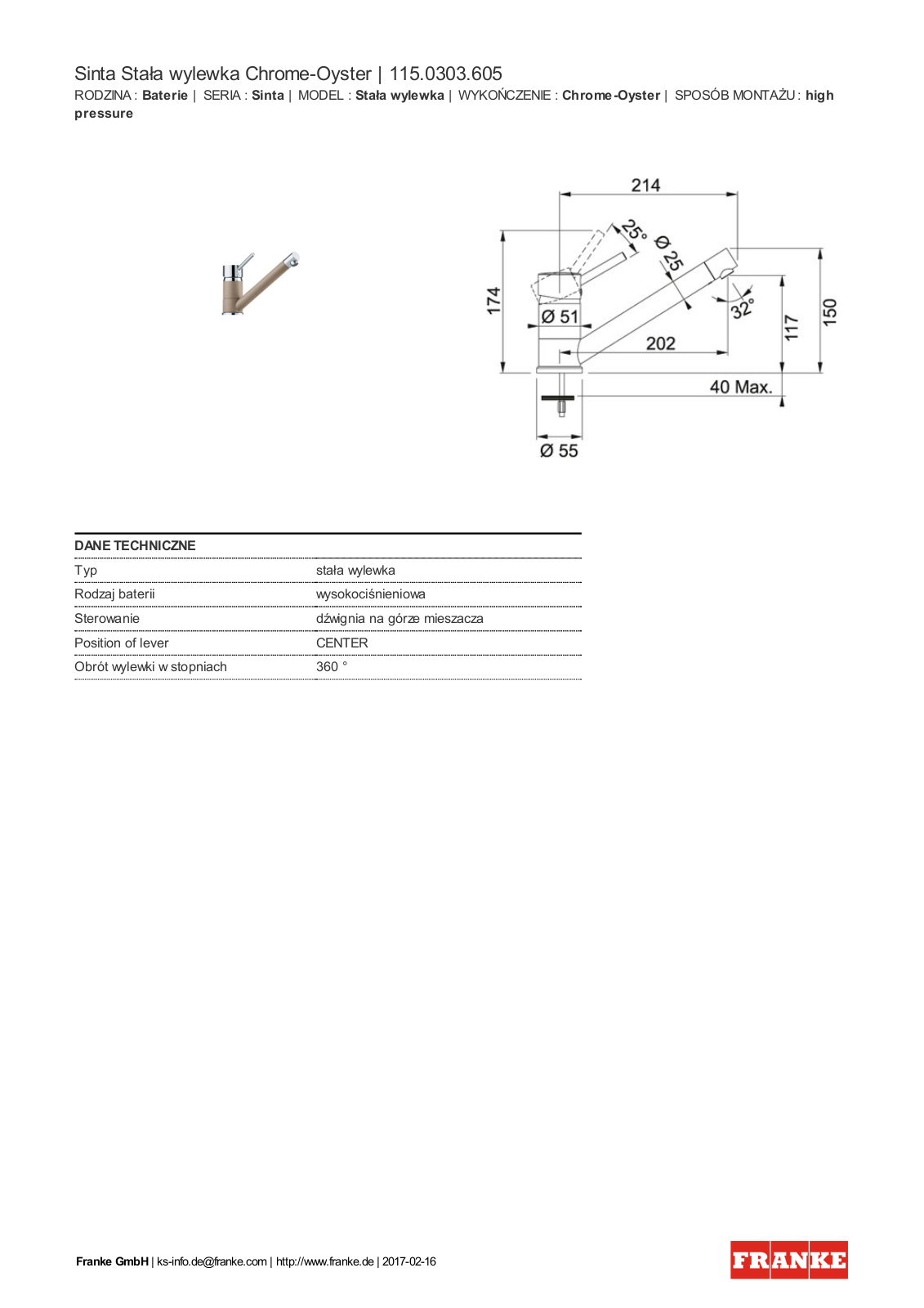 Franke 115.0303.605 Service Manual