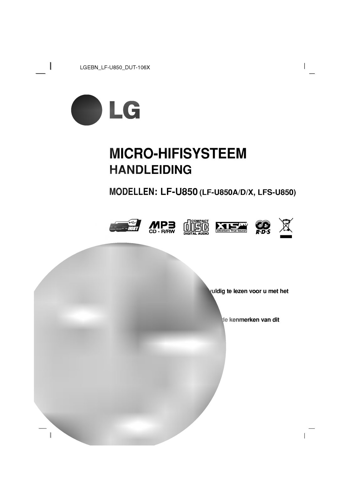 LG LF-U850D Instruction manual