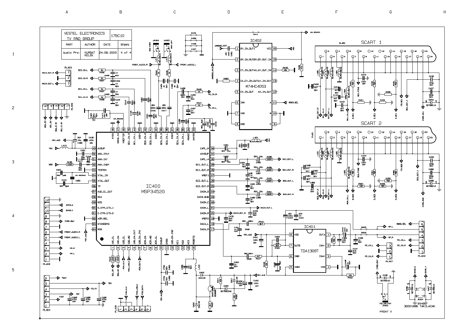 VESTEL TFT 22, DIR59 Schematics sound