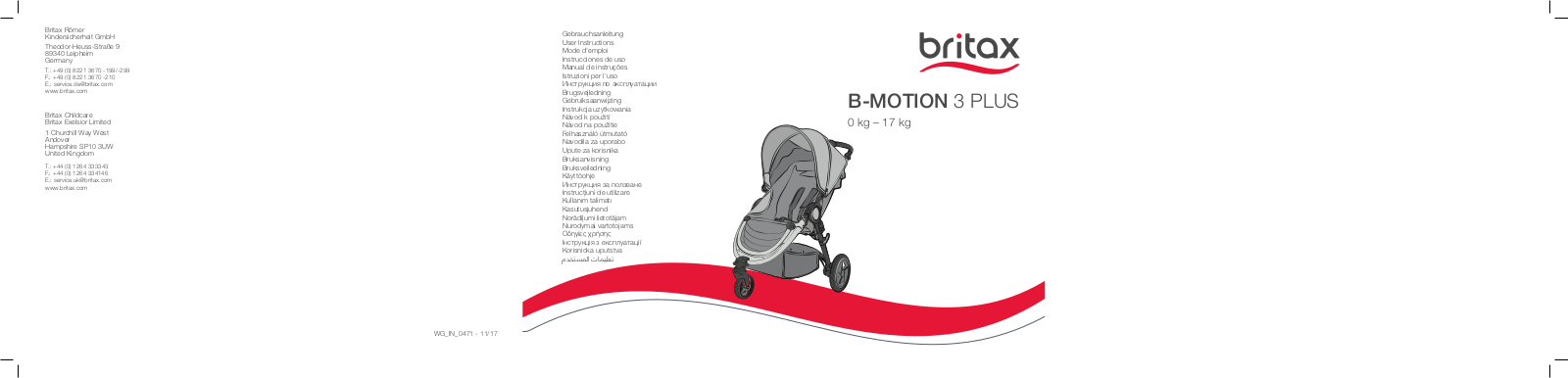 Britax B-MOTION 3 PLUS User Manual