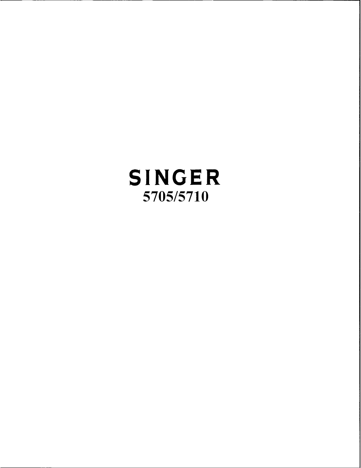 Singer 5710 User Manual