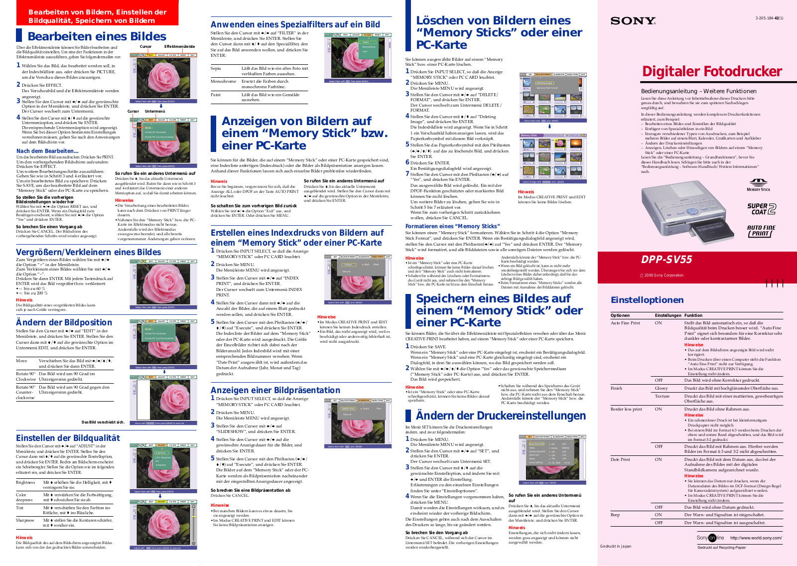 Sony DPP-SV55 User Manual