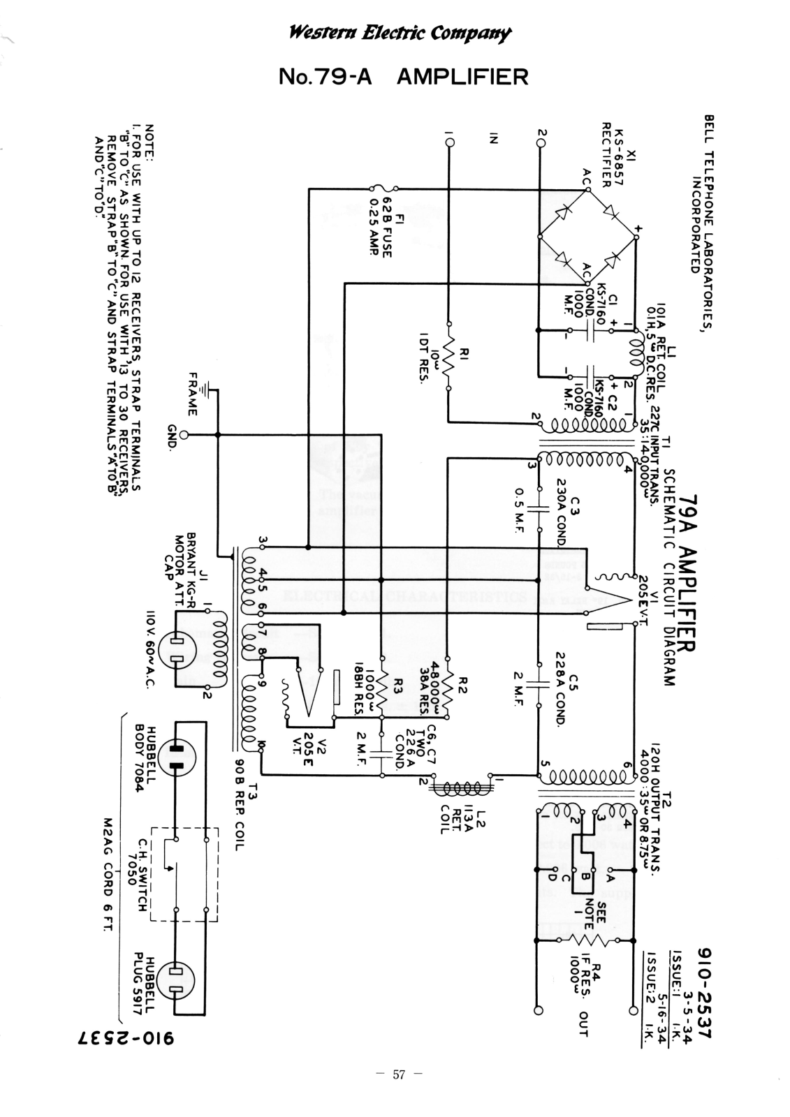 Western Electric 79-A Schematic