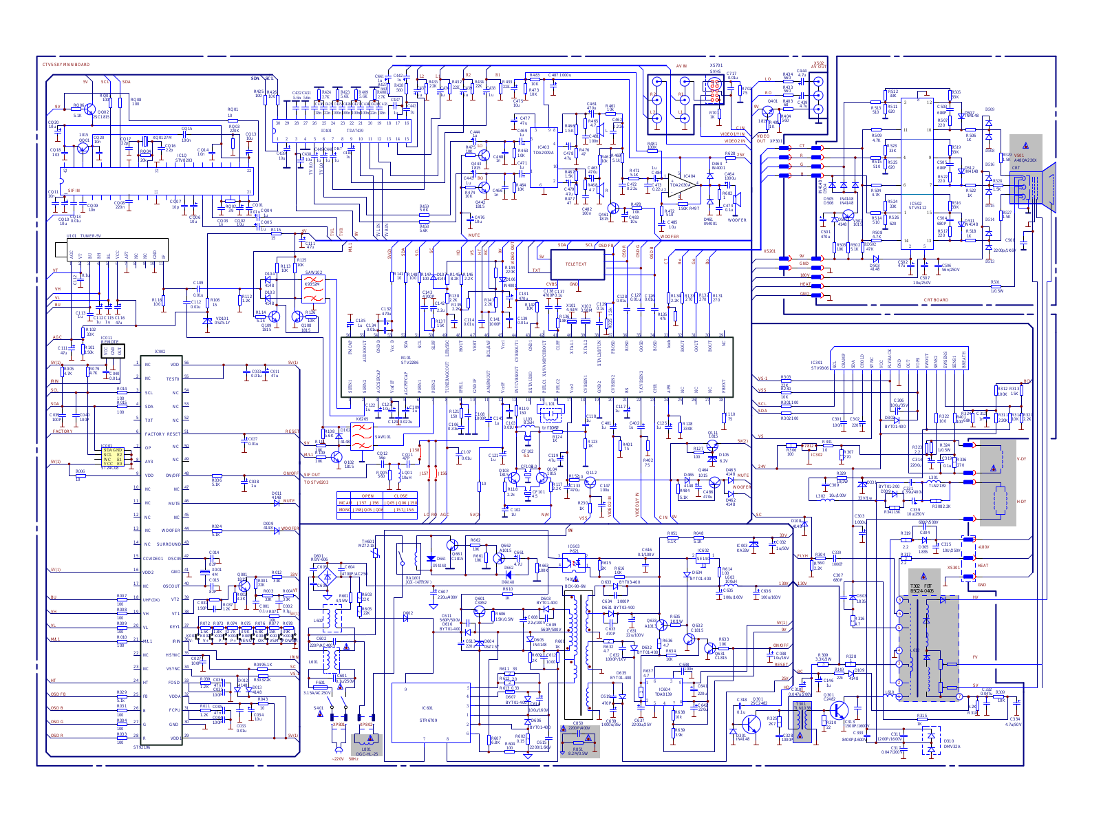 Skyworth STV2286, ST9219, STV8203, TDA7439 Schematic