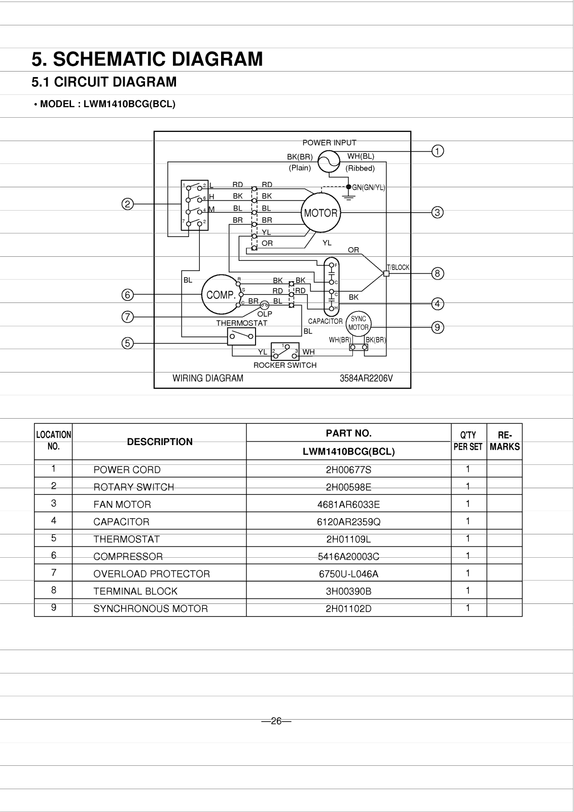 Goldstar R-1800 Wiring Diagram