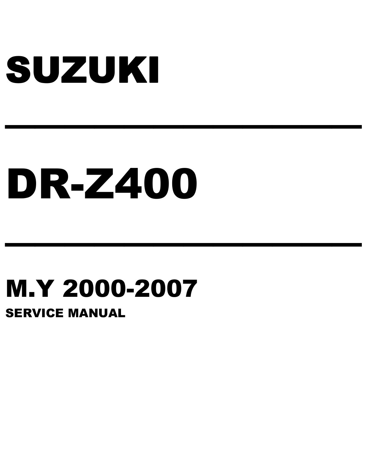 Suzuki DRZ400 Service Manual