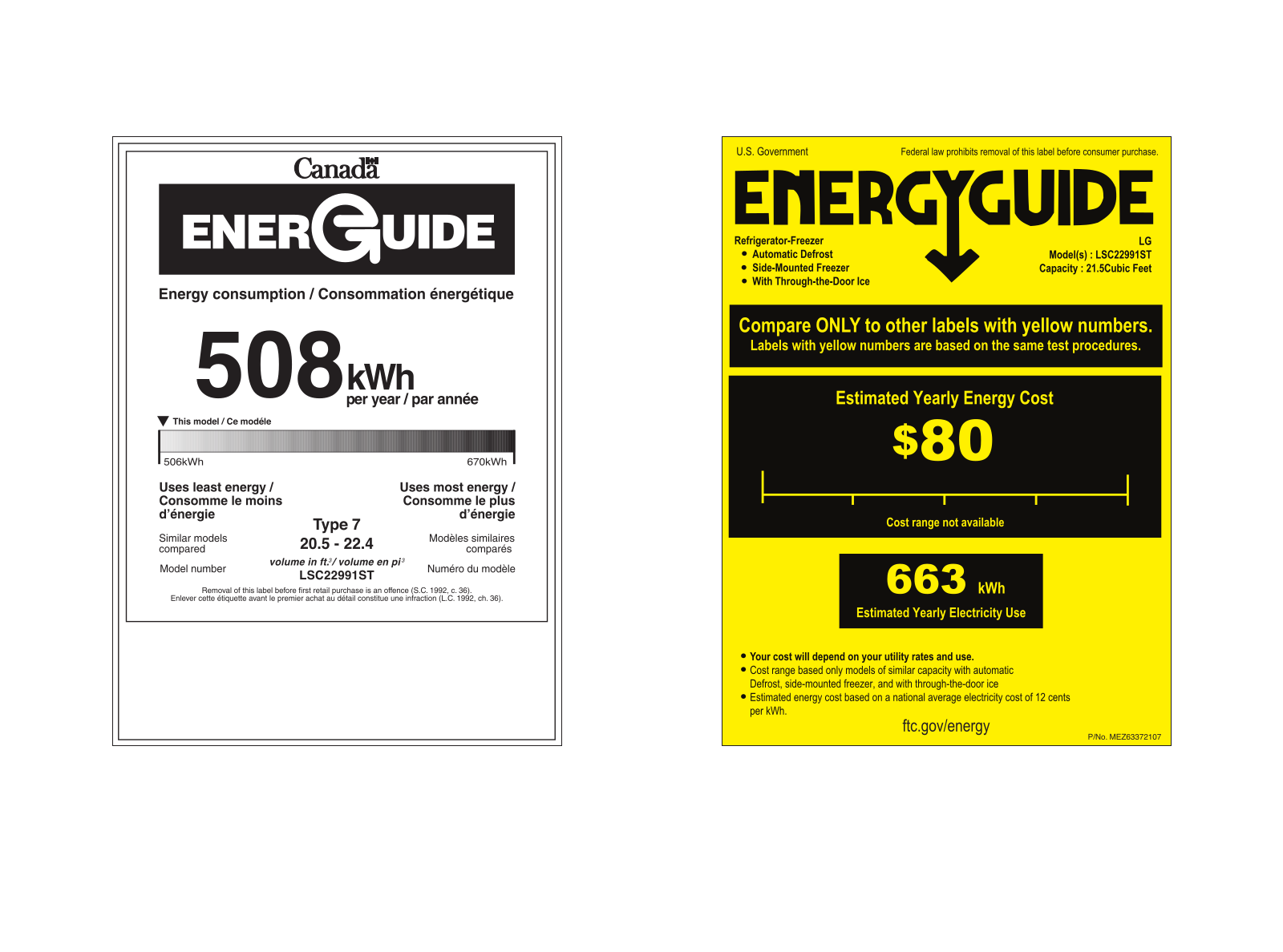 LG LSC22991ST Energy Guide