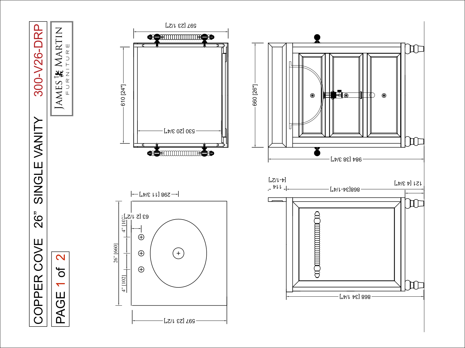 James Martin 300V26DRP4GLB Specifications