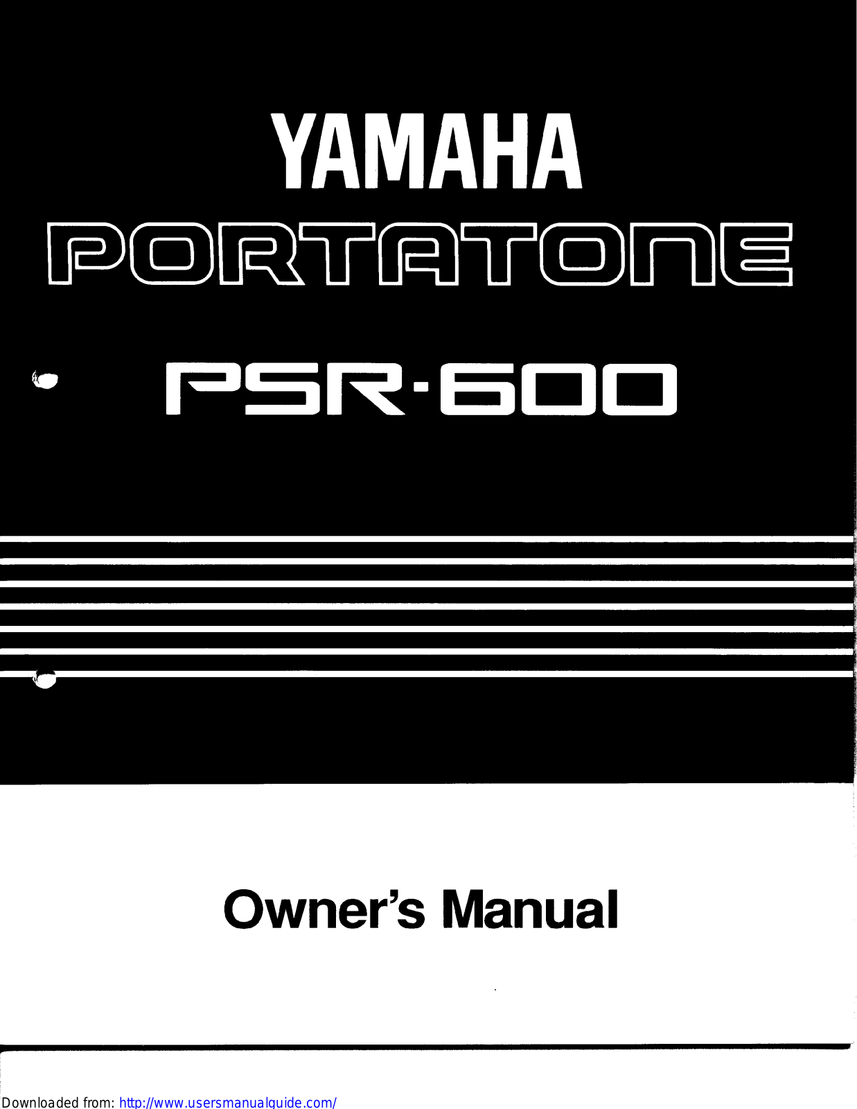 Yamaha Audio PSR-600 User Manual