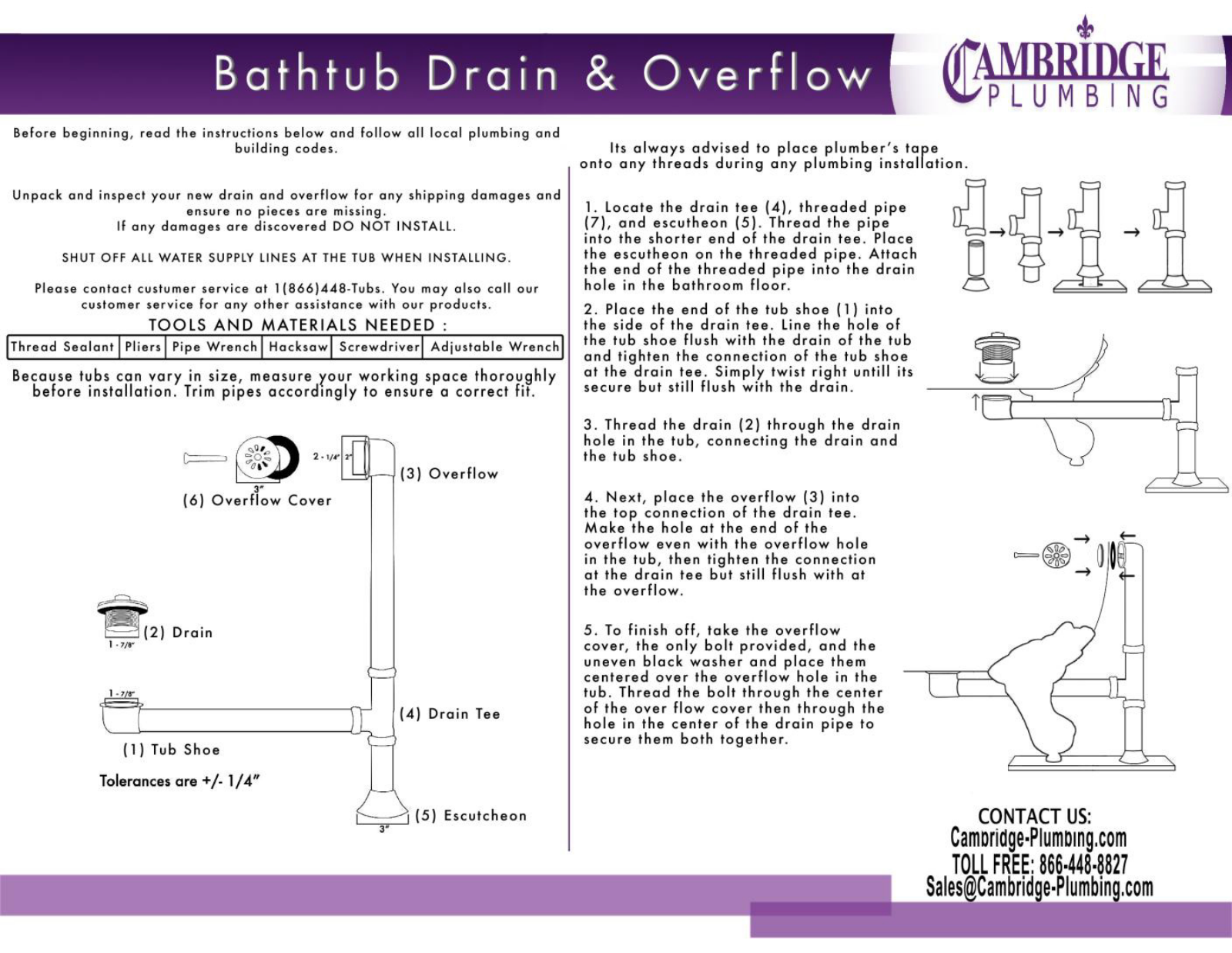 Cambridge DE60DHORB, ADE463D2PKGORB7DH, ADESDHBN, ADESDHCP, ADEP60150PKGBNNH User Manual