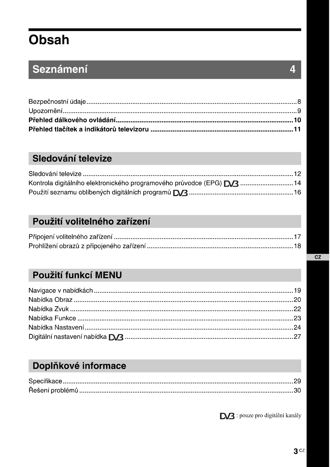 Sony KDL-20G3030 User Manual