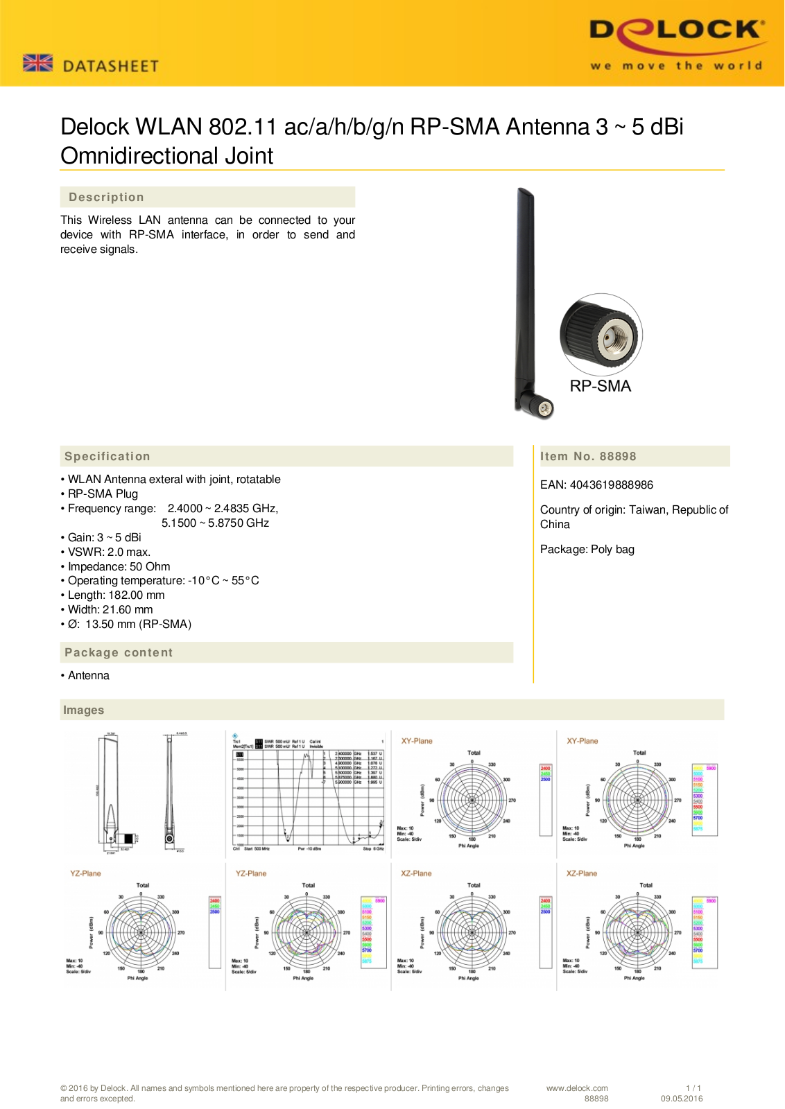 DELOCK 88898 Datasheet - ManualMachine.com