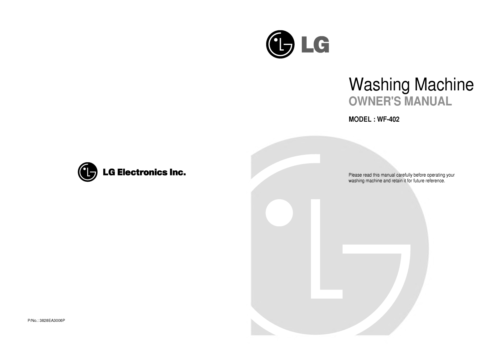 LG WF-402 User Manual