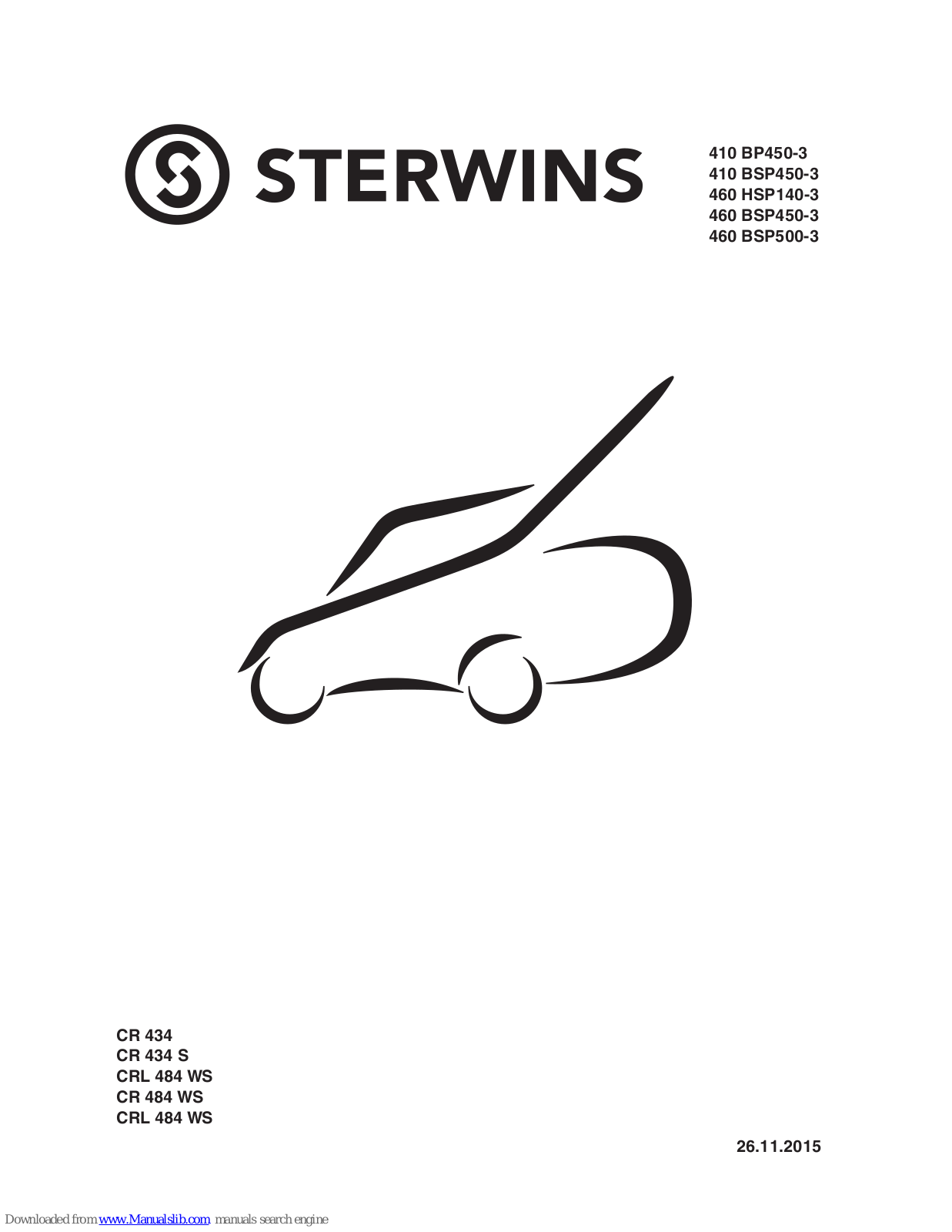 STERWINS CR 434, CRL 484 WS, CR 484 WS, CR 434 S Operator's Manual