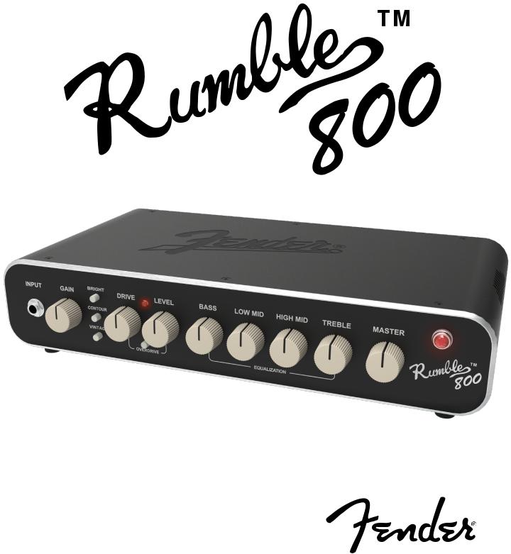 Fender Rumble 800 HD Users Manual