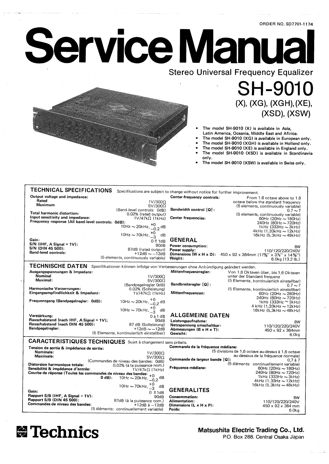 Technics SH-9010 Service manual