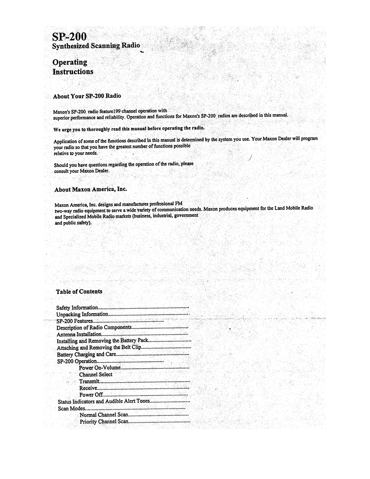 Midland Radio SP200U1 User Manual