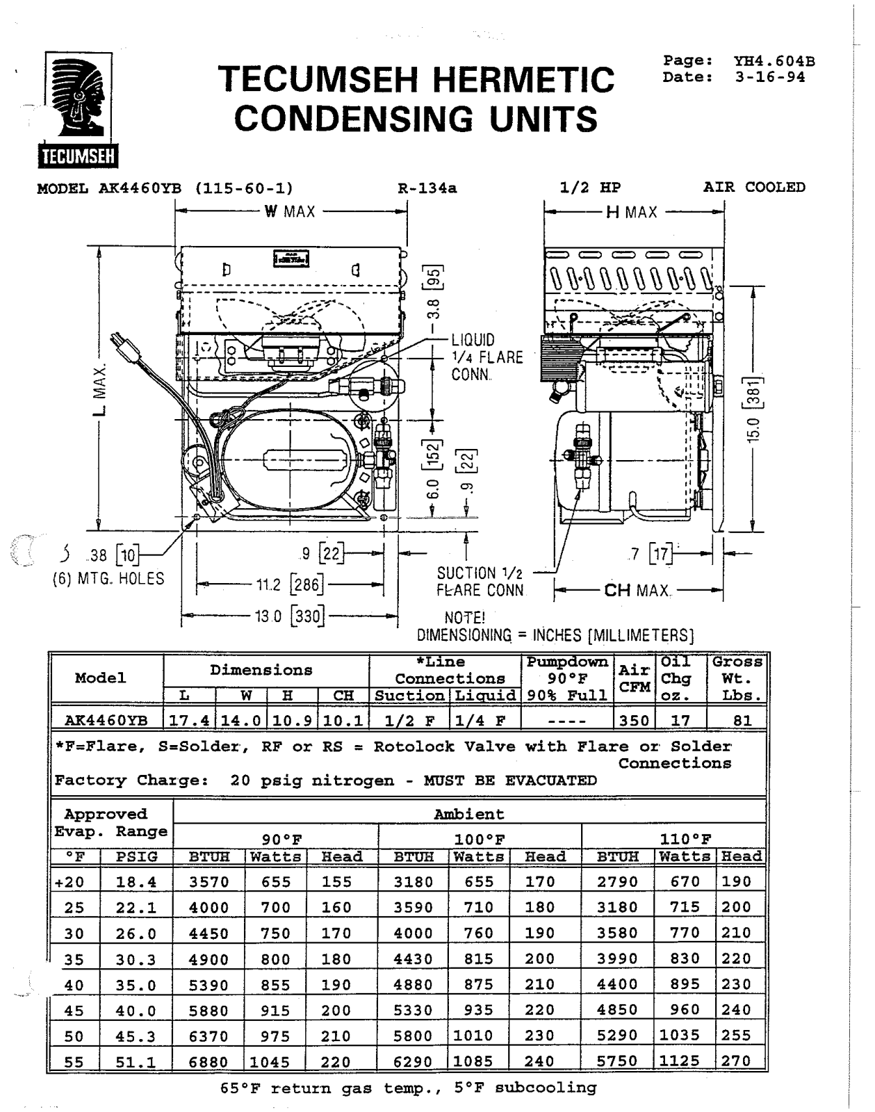 Tecumseh AK4460YB User Manual