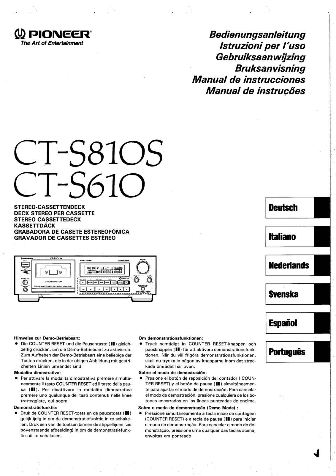 Pioneer CT-S810S, CT-S610 User Manual