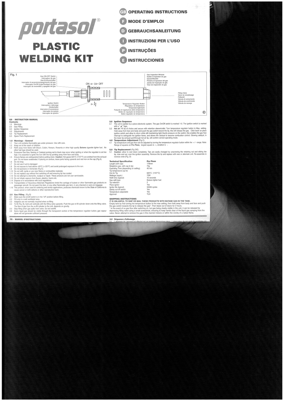Portasol Pro Piezo User guide