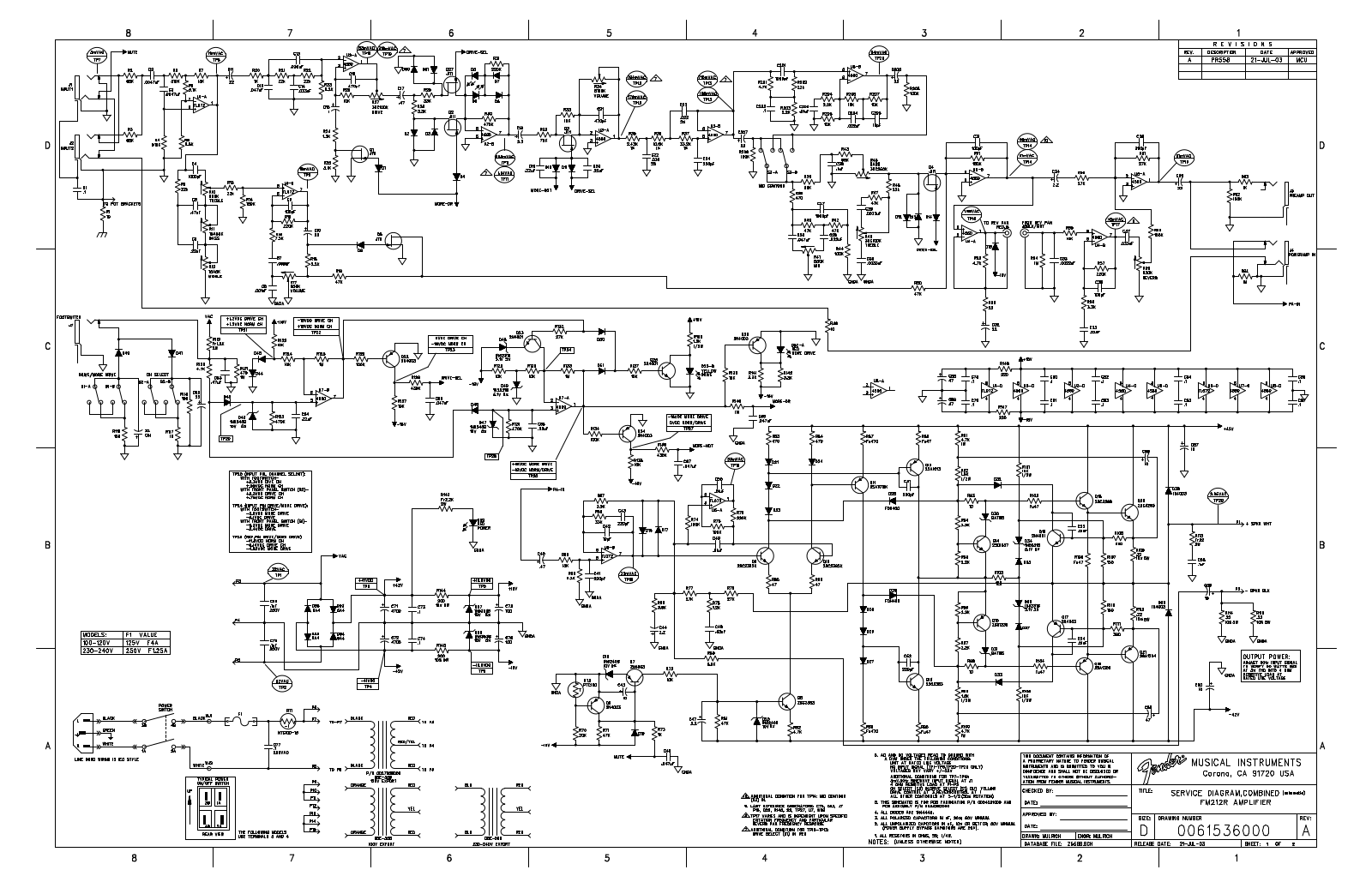 Fender FM212 Schematic