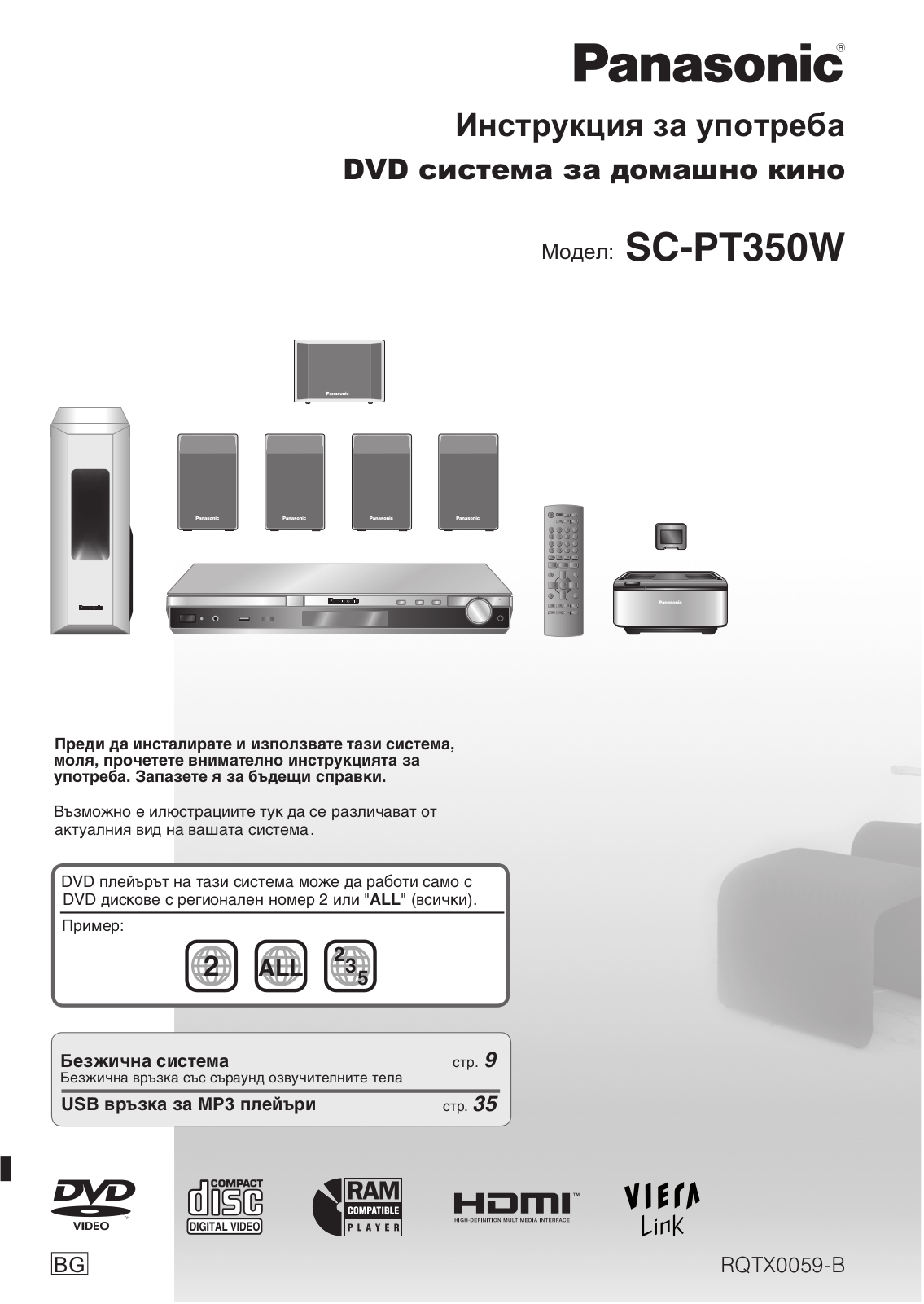 Panasonic SC-PT350W User Manual