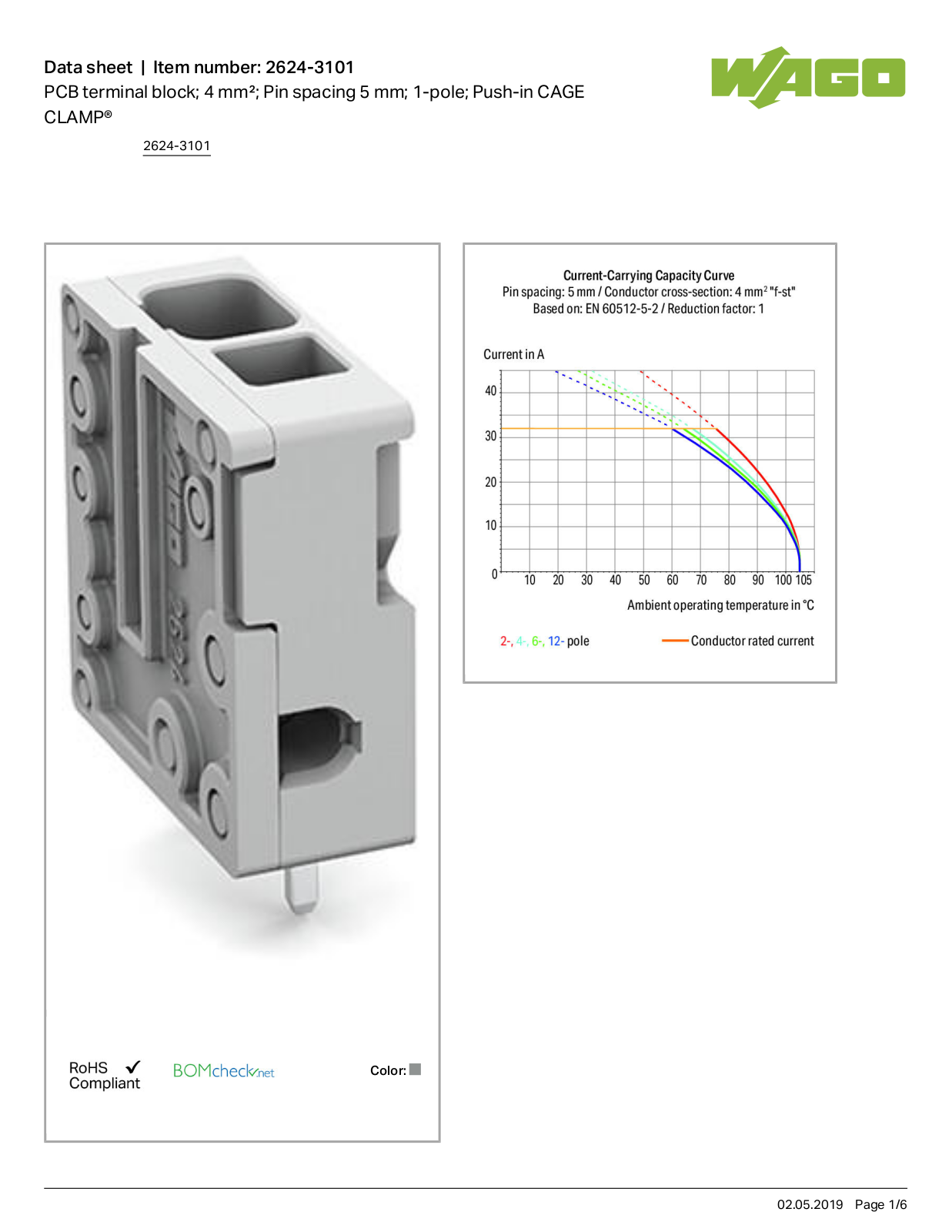 Wago 2624-3101 Data Sheet