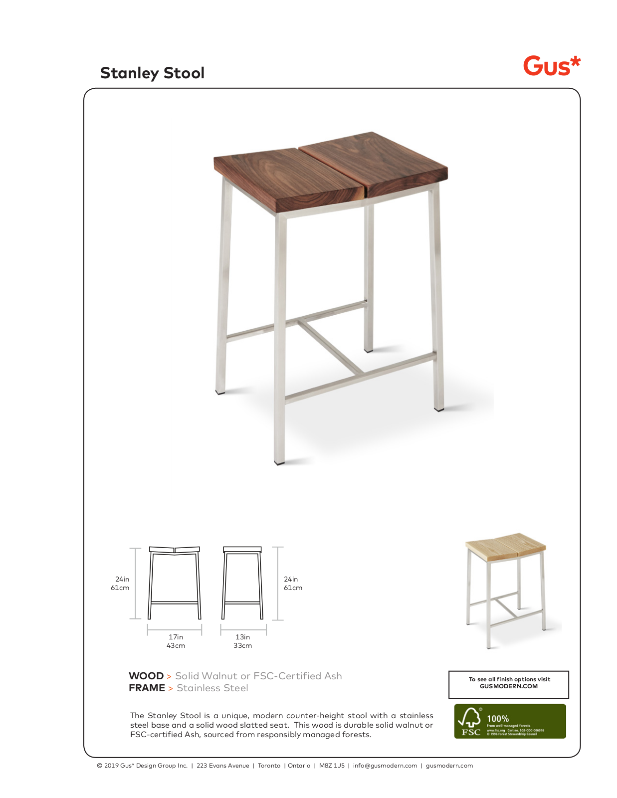 Gus* Modern GUS1155 Specifications - ManualMachine.com