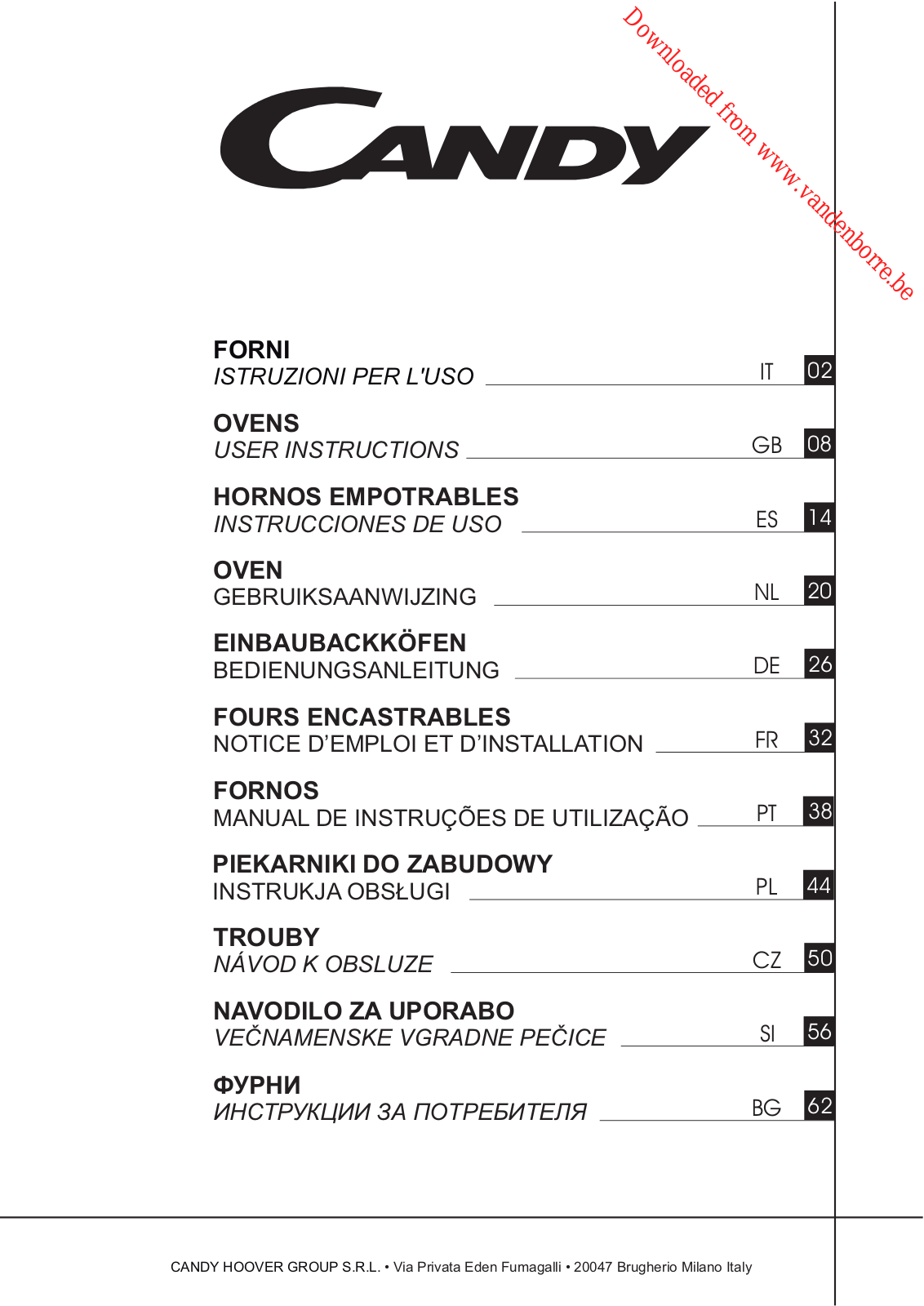 CANDY FCC604GH-E User Manual