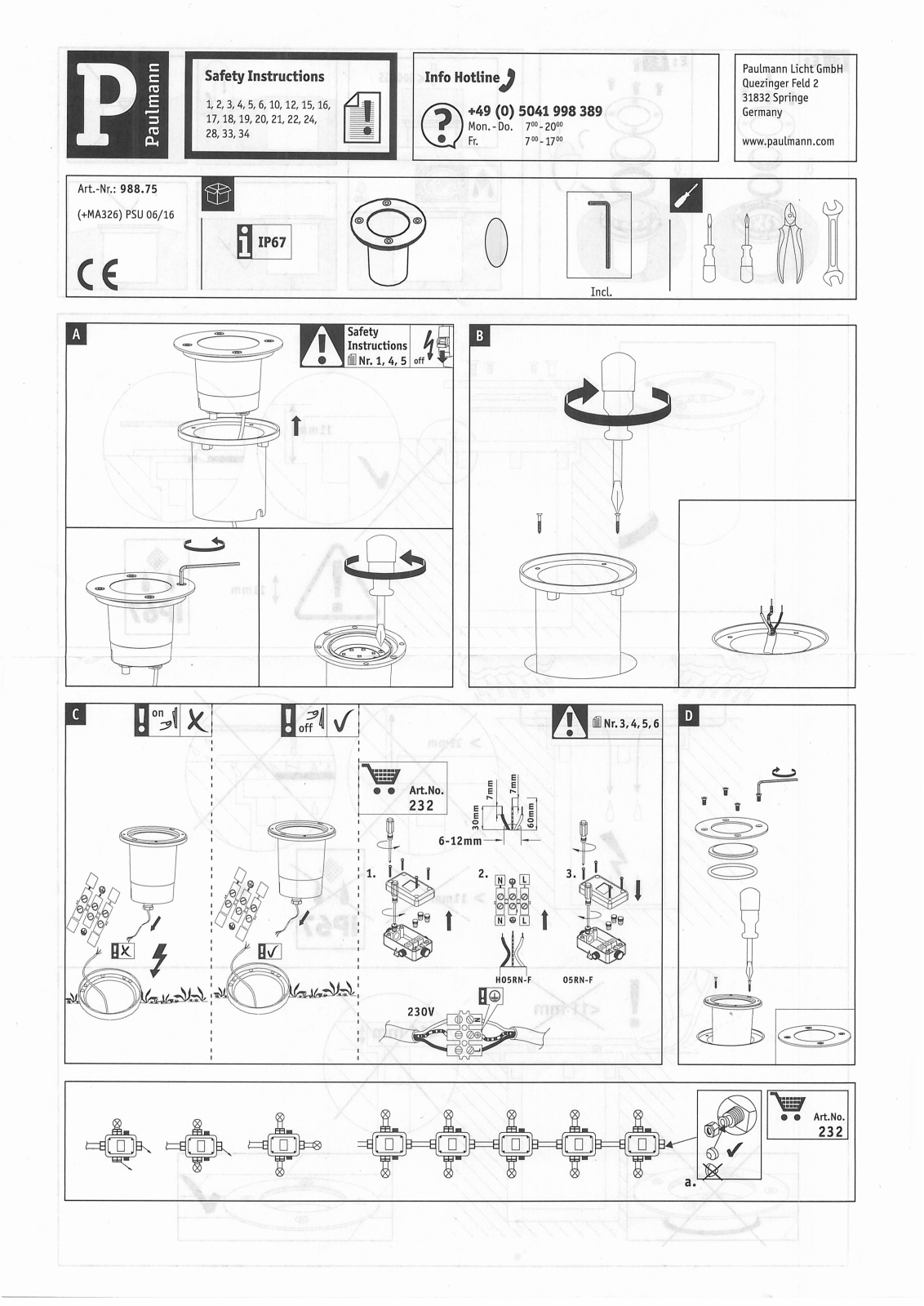 Paulmann 988.75 operation manual