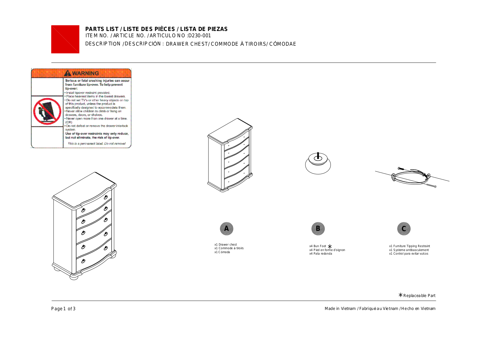HomeFare D230001 Assembly Guide - ManualMachine.com