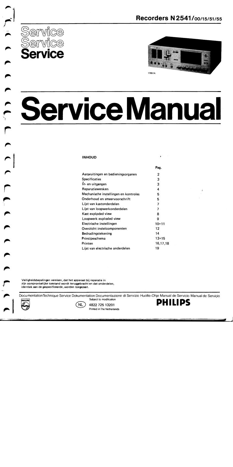 Philips N-2541 Service Manual