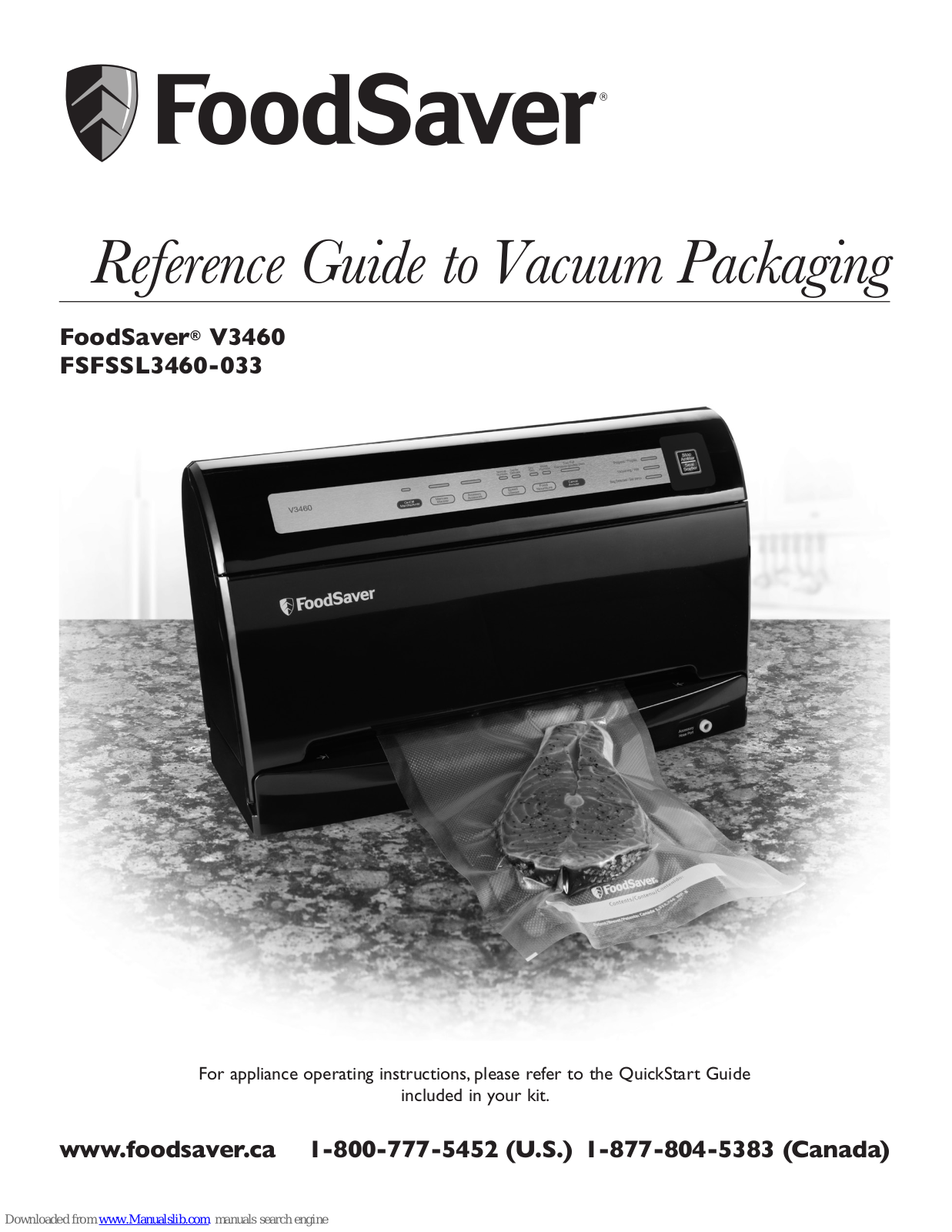 FoodSaver V3460 FSFSSL3460-033, V3460, FSFSSL3460-033 Reference Manual