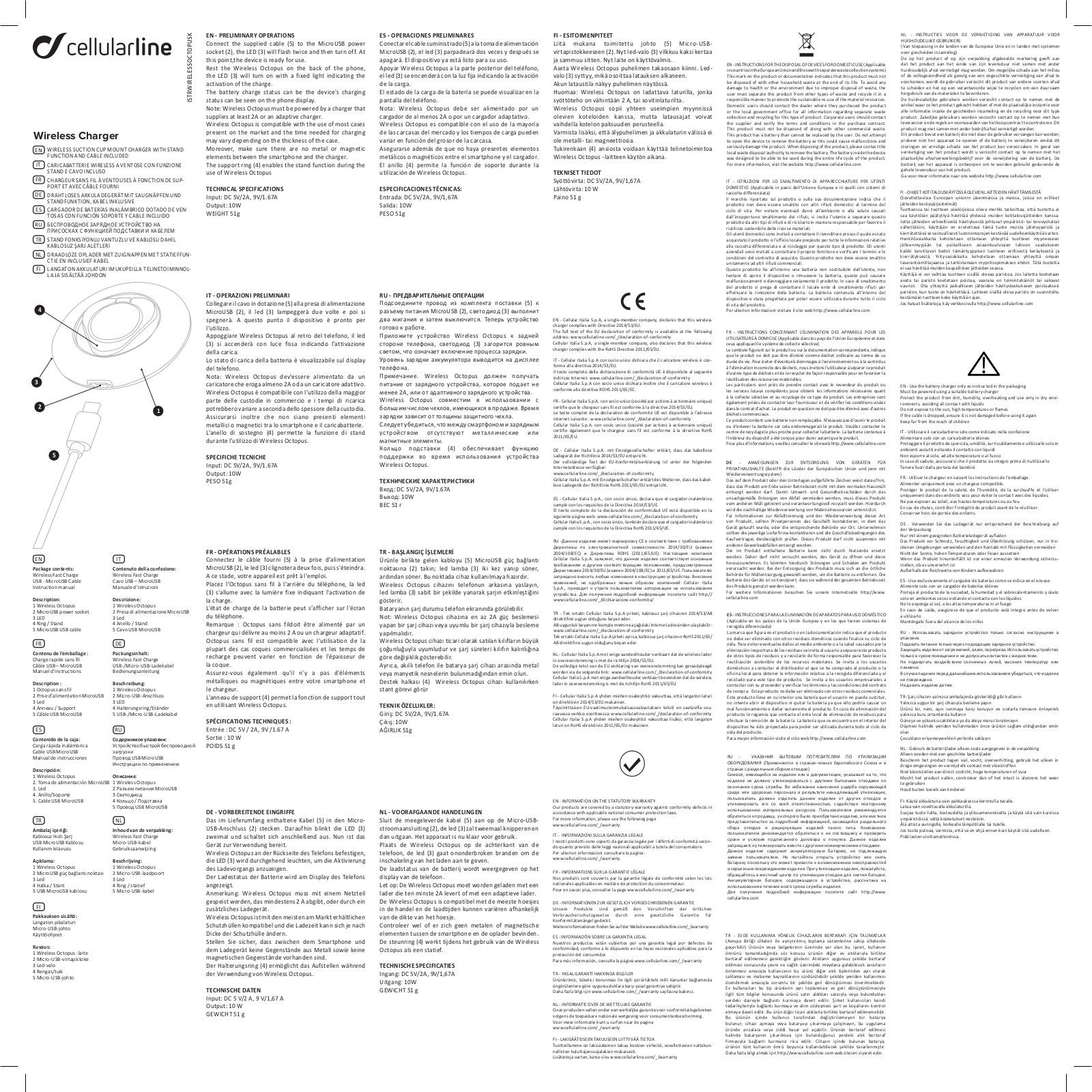Cellularline ISTRWIRELESSOCTOPUSK User guide - ManualMachine.com