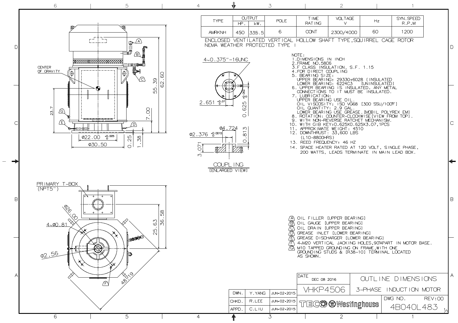 Teco VHKP4506 Reference Drawing