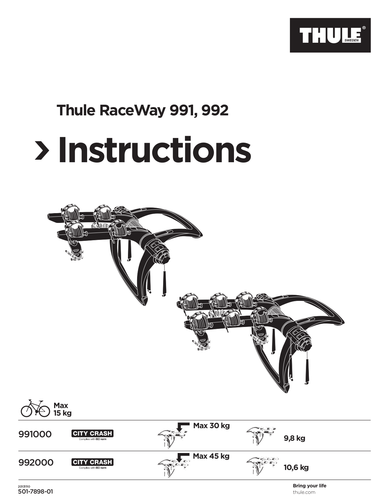 Thule 992, 991 User Manual