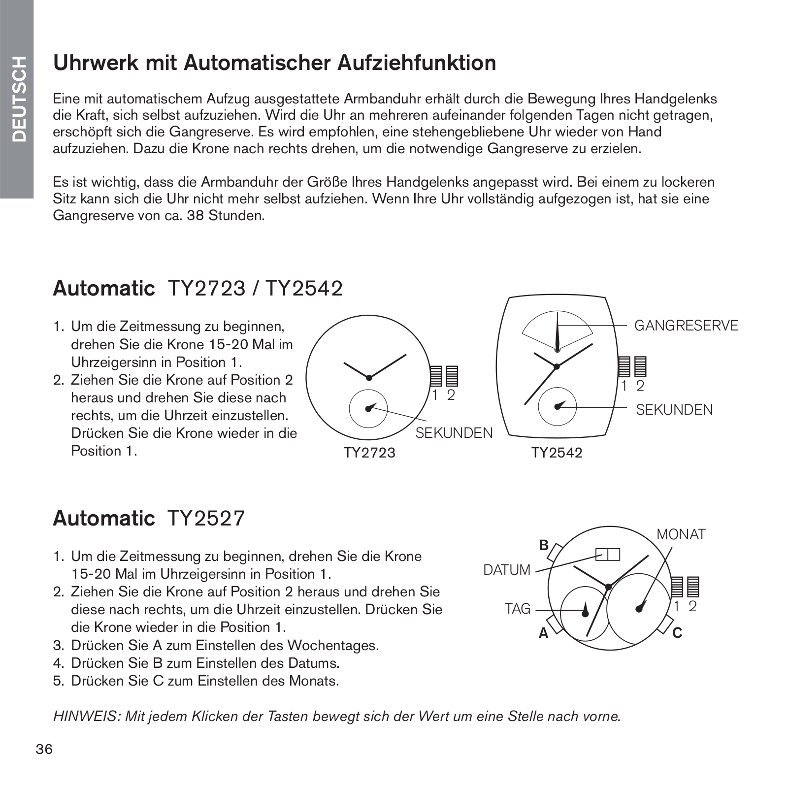 Fossil JR1354 User Manual