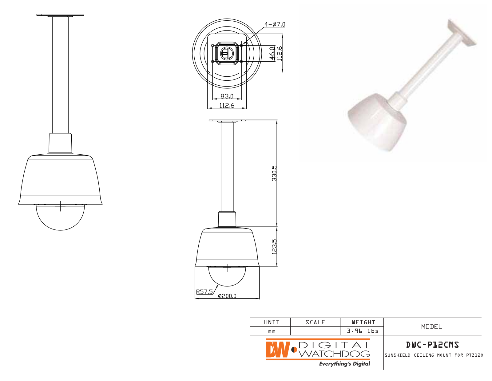 Digital Watchdog DWC-P12CM Specsheet